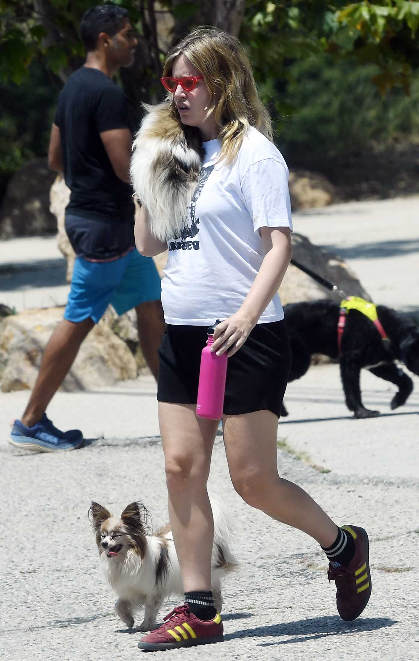 Georgia May Jagger in a White Tee Was Seen Out for a Hike with Her Dogs in Los Angeles 06/19/2024