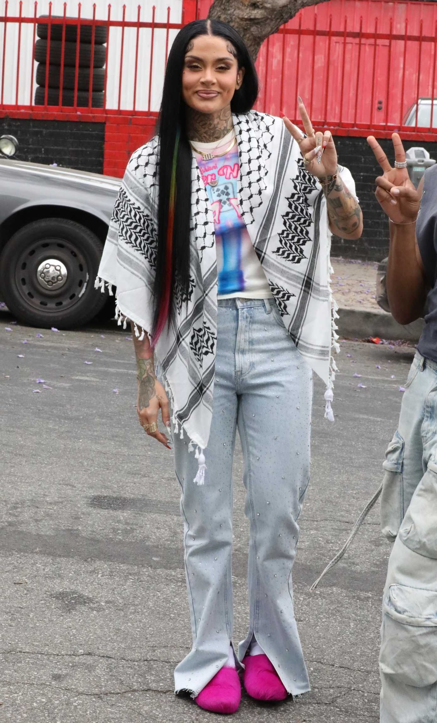 Kehlani in a Colorful Graphic Tee Was Seen at the Pride Parade in West Hollywood 06/02/2024