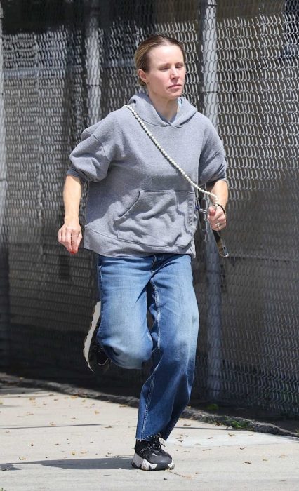 Kristen Bell in a Grey Hoodie