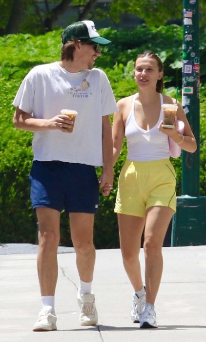 Millie Bobby Brown in a Yellow Shorts
