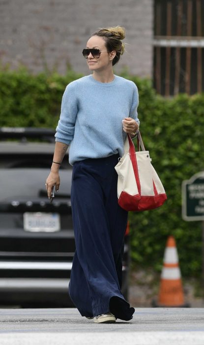 Olivia Wilde in a Baby Blue Sweater