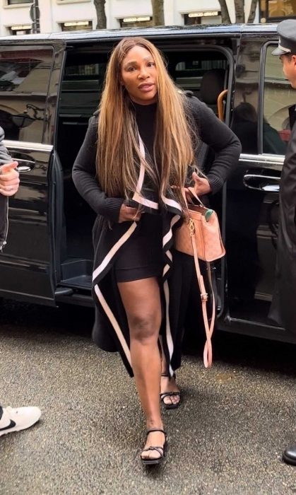 Serena Williams in a Black Cardigan