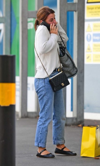 Coleen Rooney in a Beige Sweater