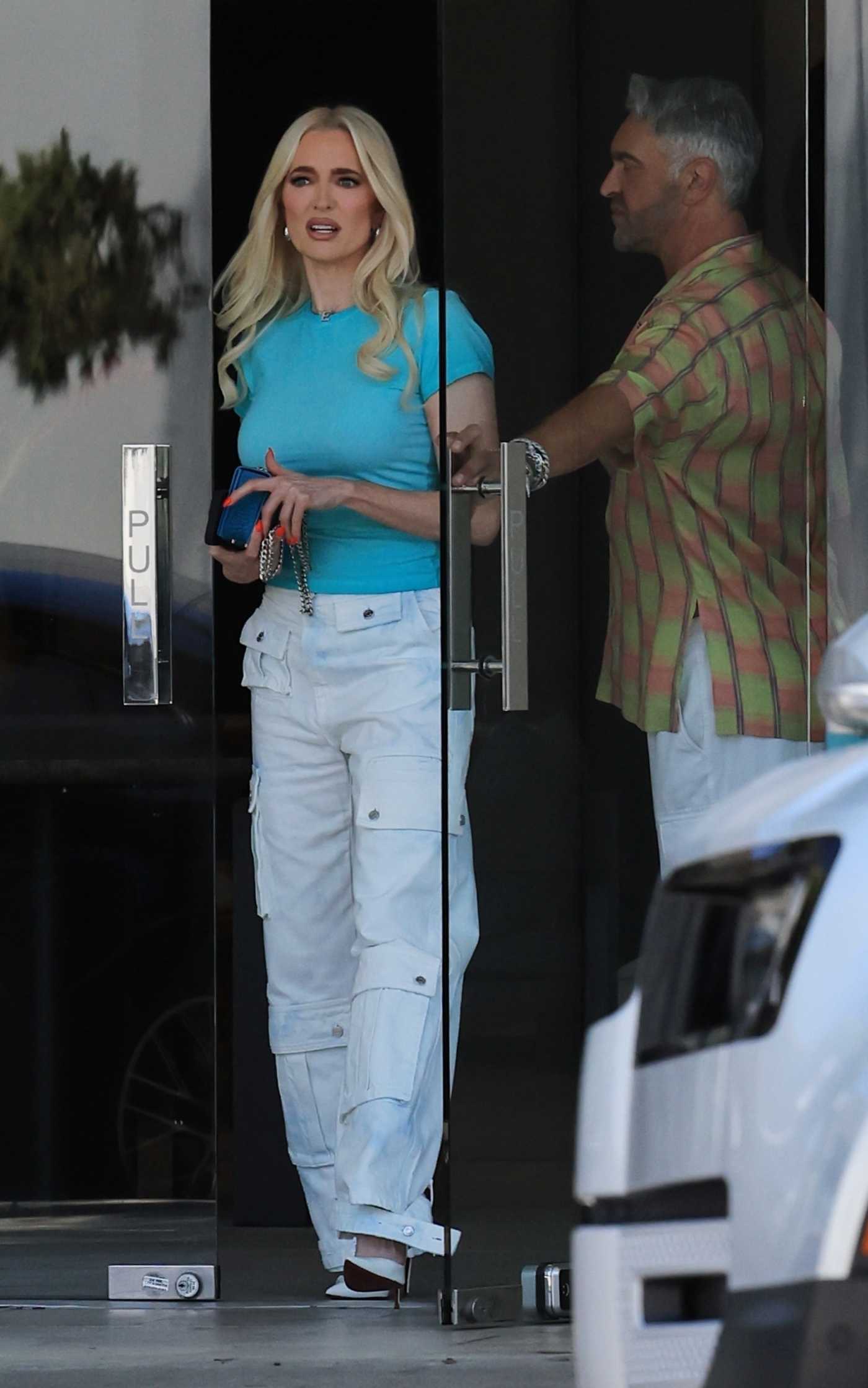 Erika Jayne in an Aqua Blue Tee Was Seen Out in Los Angeles 07/15/2024