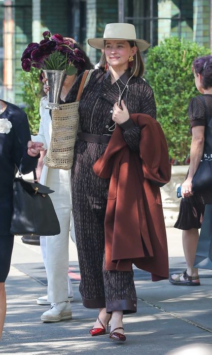 Haley Bennett in a Beige Hat