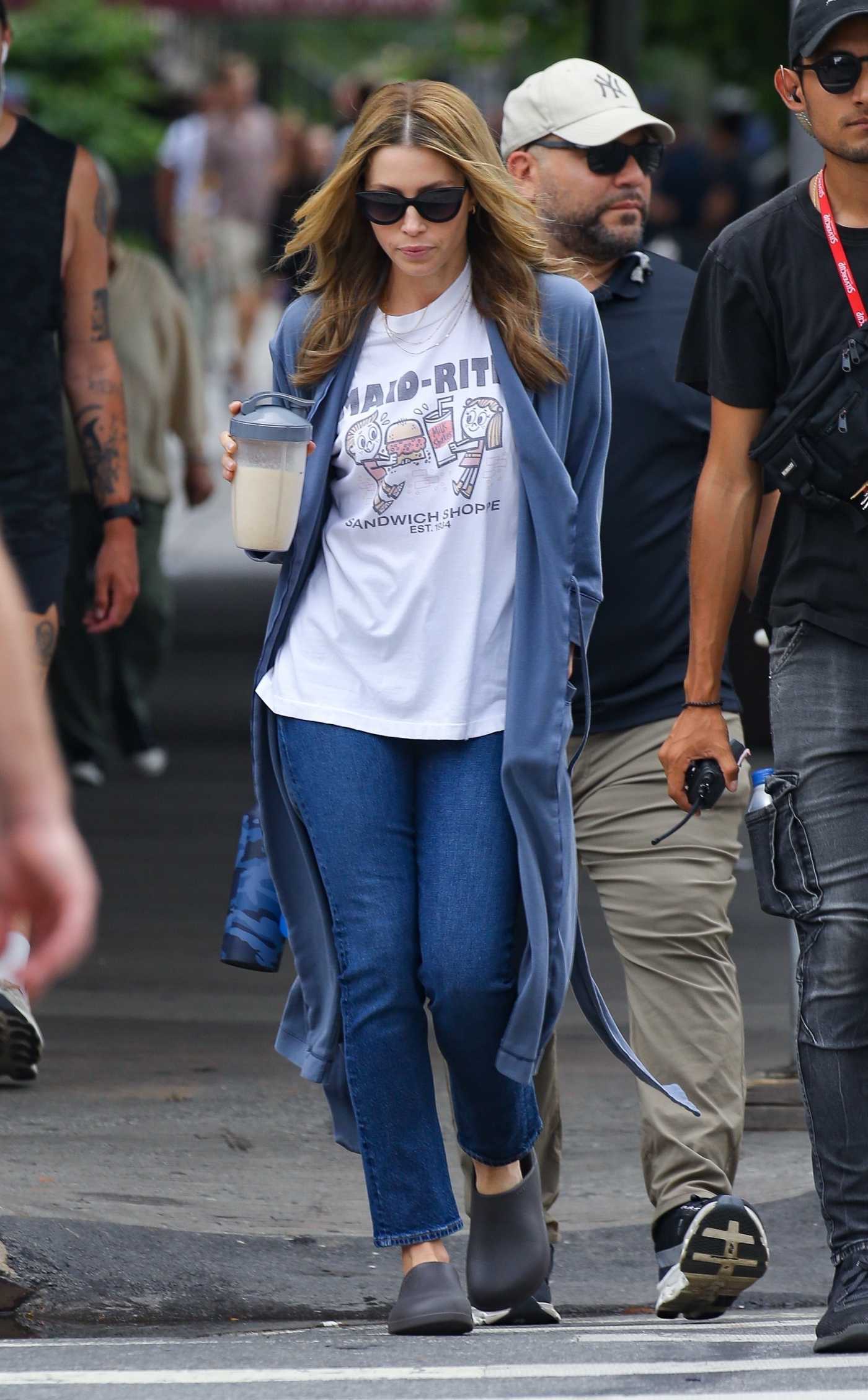 Jessica Biel in a White Tee Was Seen Out in New York 07/12/2024