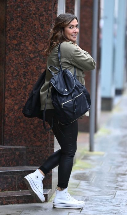 Kym Marsh in an Olive Jacket