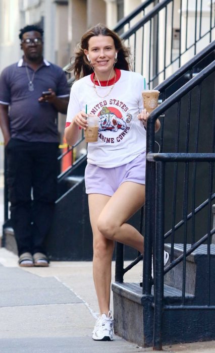 Millie Bobby Brown in a White Tee