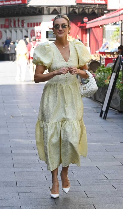 Ashley Roberts in a Yellow Dress