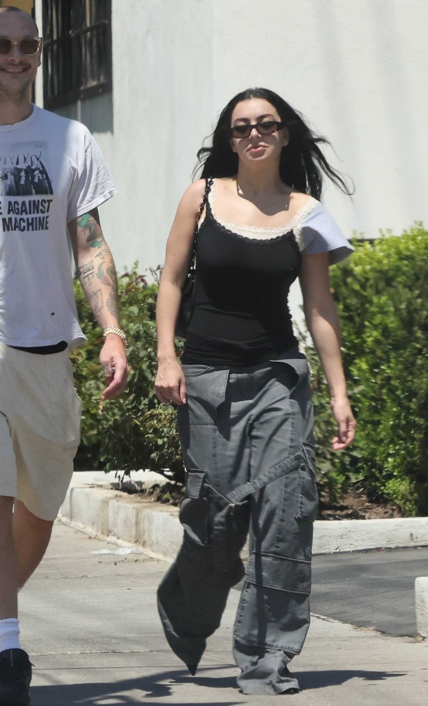 Charli XCX in a Black Top Was Seen Out with George Daniel in Los Angeles 08/10/2024