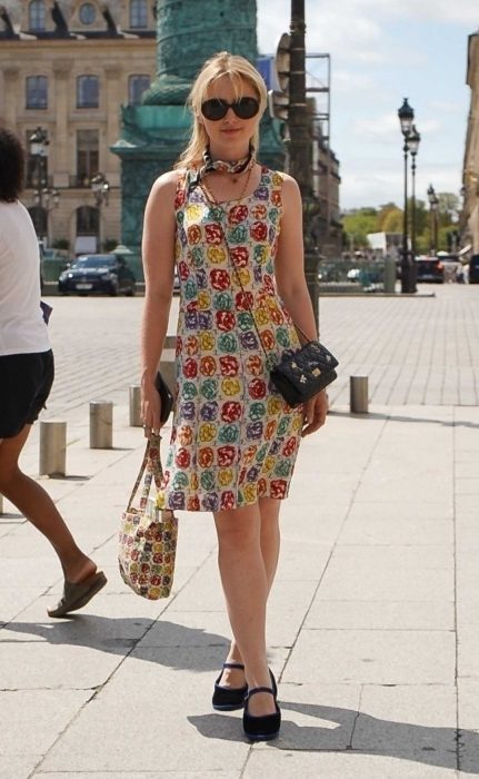 Kathryn Newton in a Colorful Dress