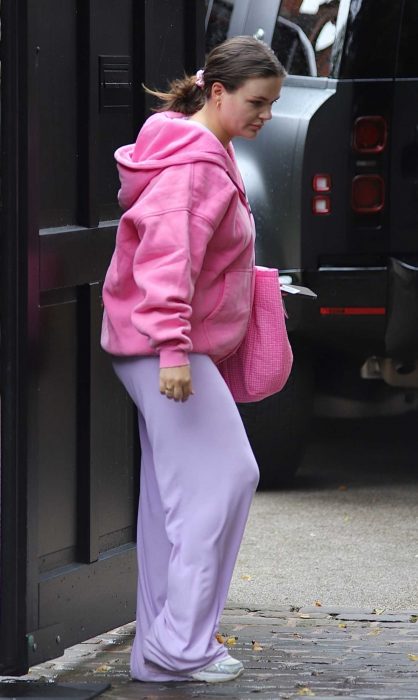 Molly-Mae Hague in a Pink Hoodie