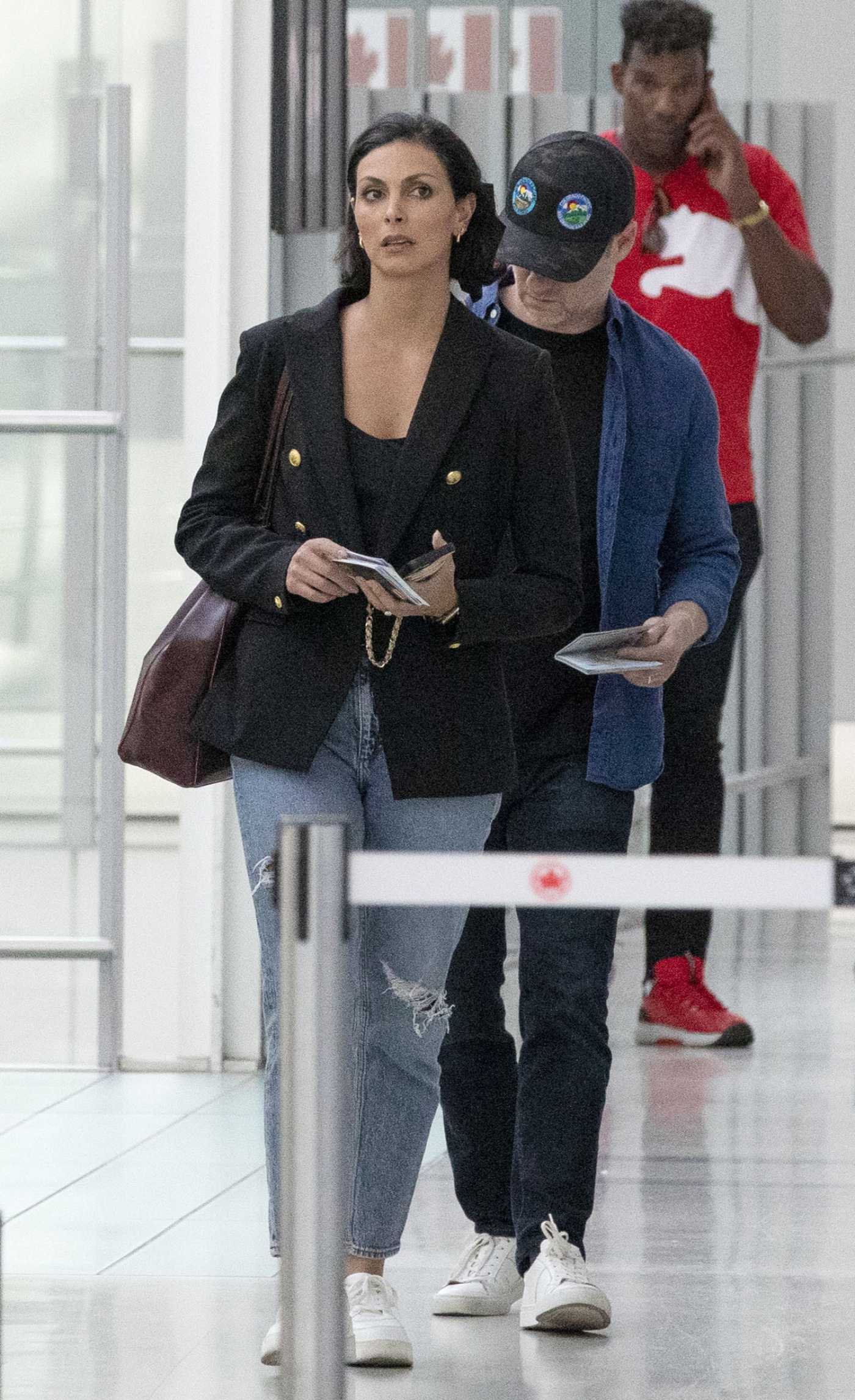 Morena Baccarin in a Black Blazer Was Spotted Flying Out of Toronto 08/25/2024