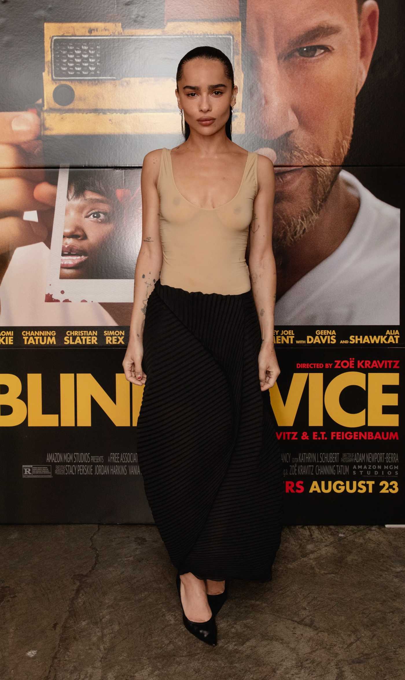 Zoe Kravitz Attends a Special Screening of Blink Twice in New York 08/21/2024