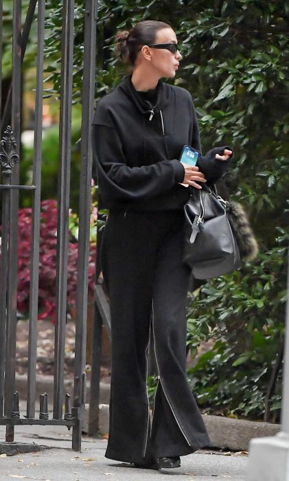 Irina Shayk in a Black Ensemble