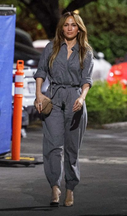 Jennifer Lopez in a Grey Jumpsuit