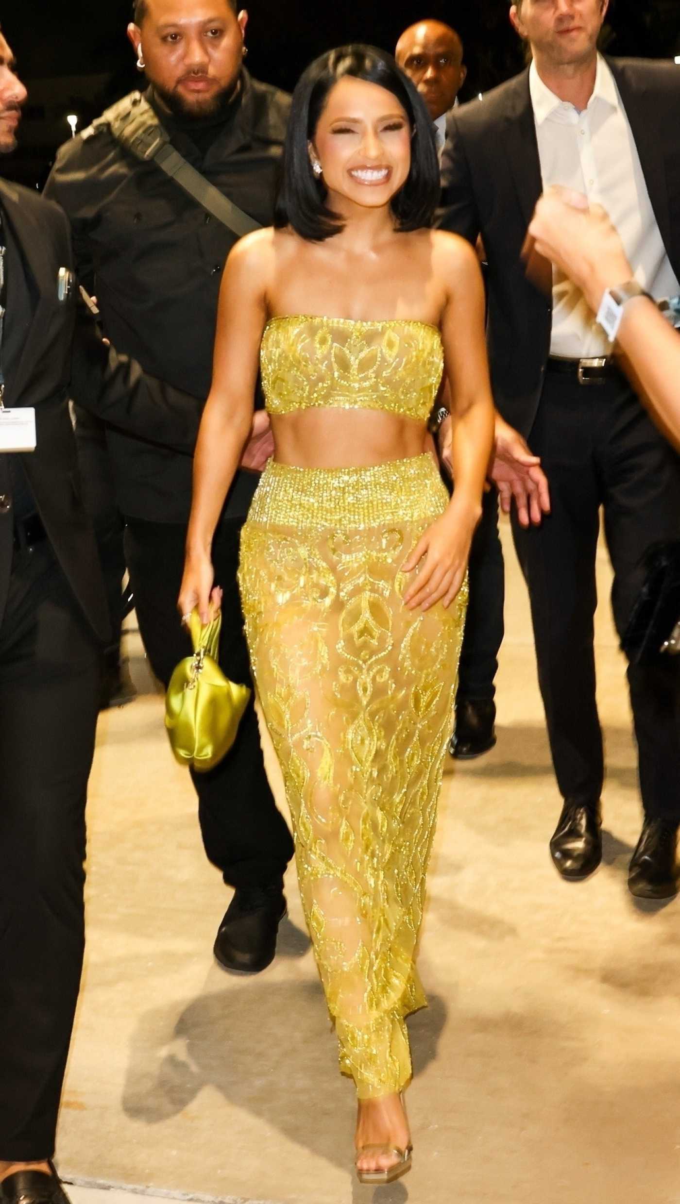 Becky G in a See-Through Ensemble Was Spotted Out Ahead of the Latin Grammys in Miami 11/14/2024