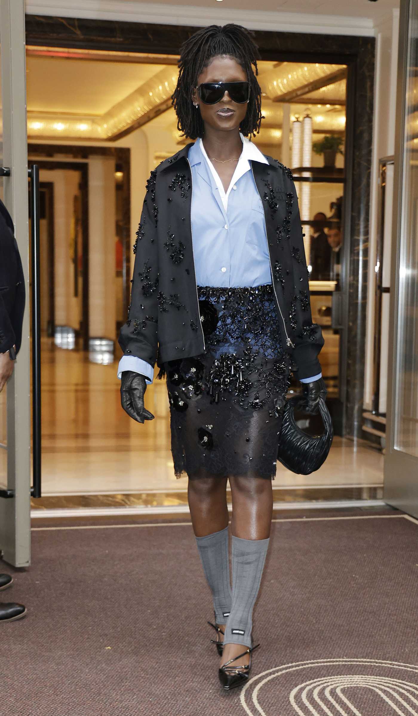 Jodie Turner-Smith in a Black Jacket Was Seen Out in New York 11/26/2024