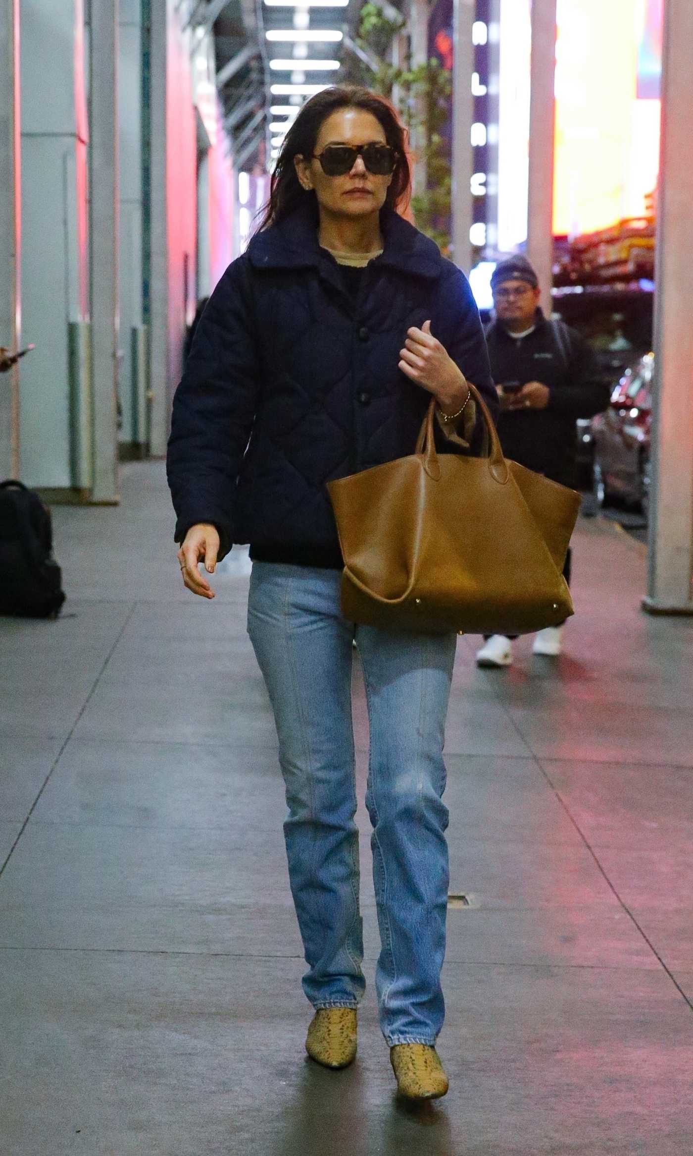 Katie Holmes in a Blue Jacket Was Seen Out in New York 11/16/2024