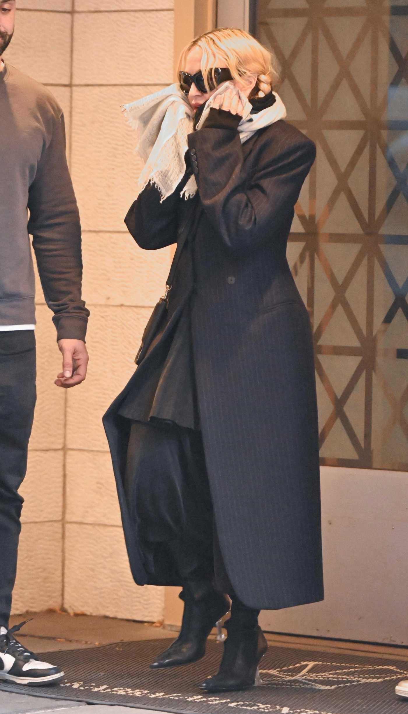 Madonna in a Black Coat Was Spotted Out in New York 11/11/2024