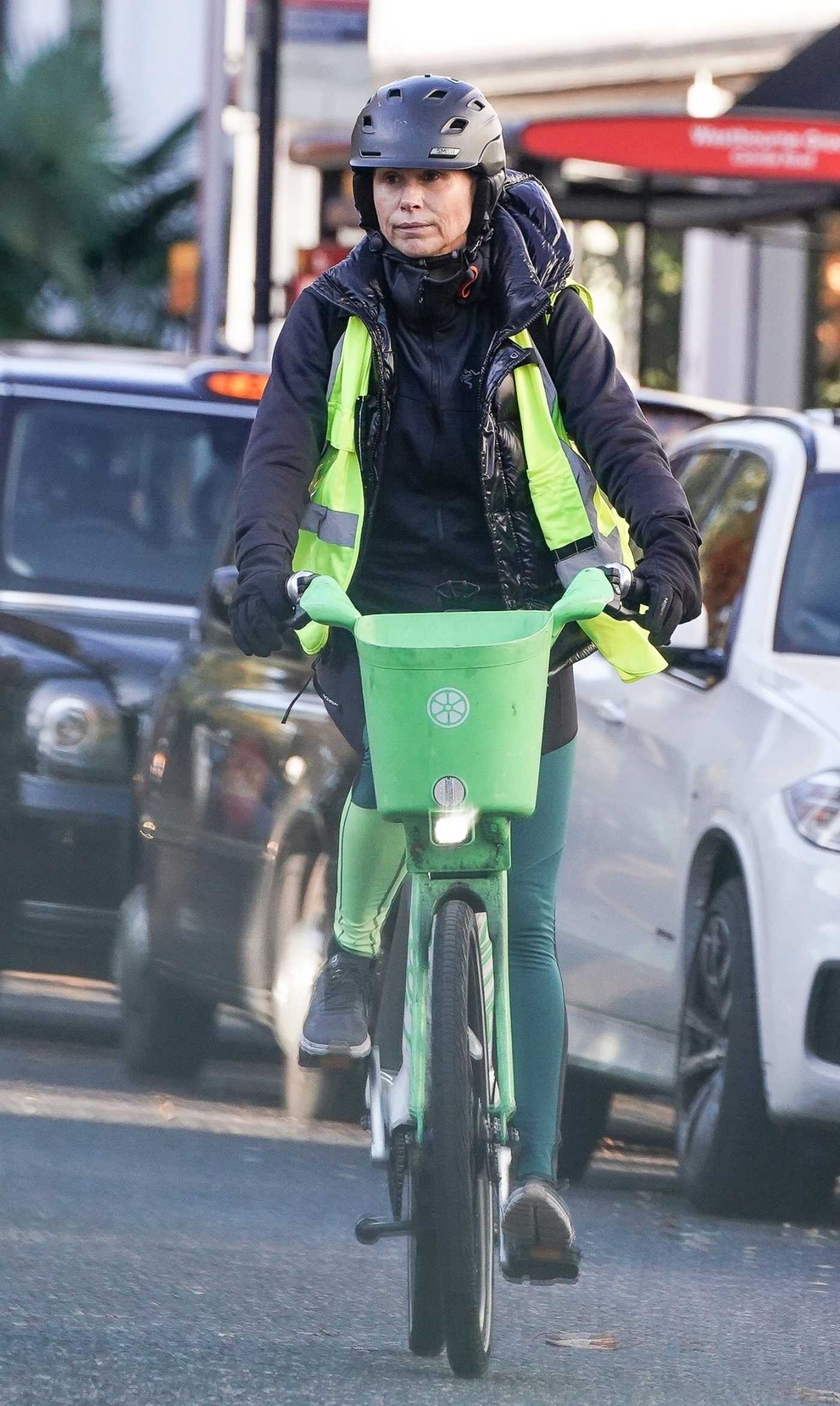 Minnie Driver Does a Bike Ride Out in London 11/26/2024