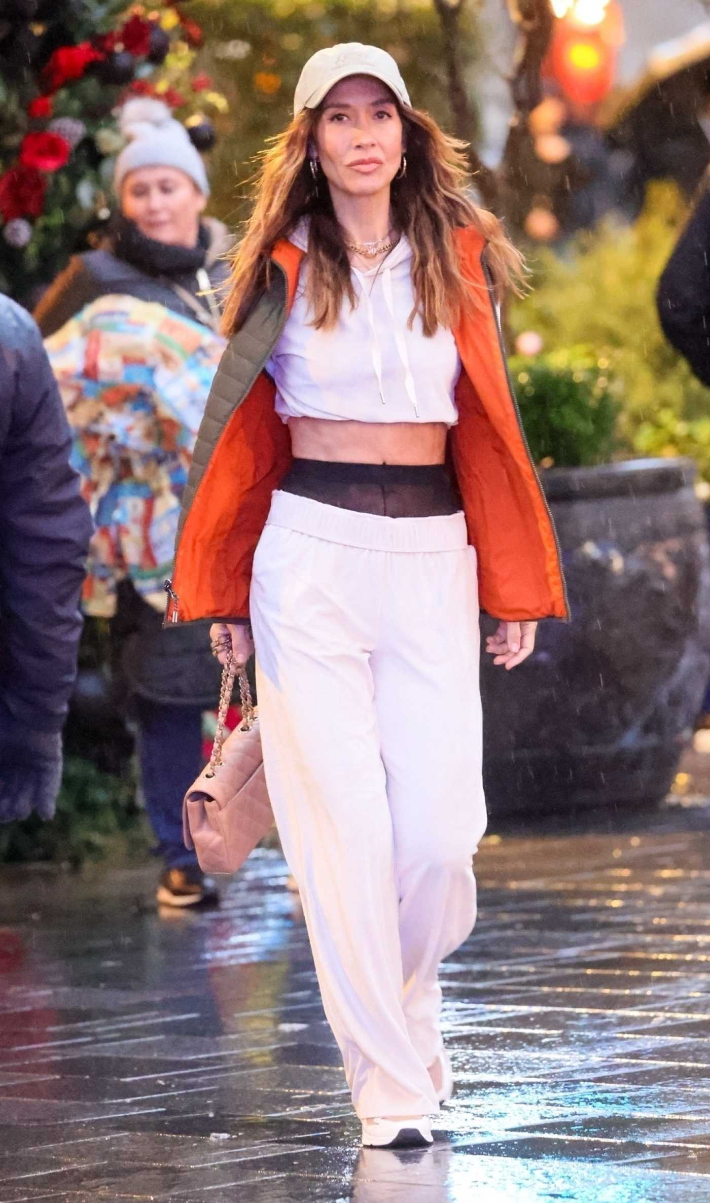 Myleene Klass in a White Track Pants Arrives at the Smooth Radio in London 11/23/2024