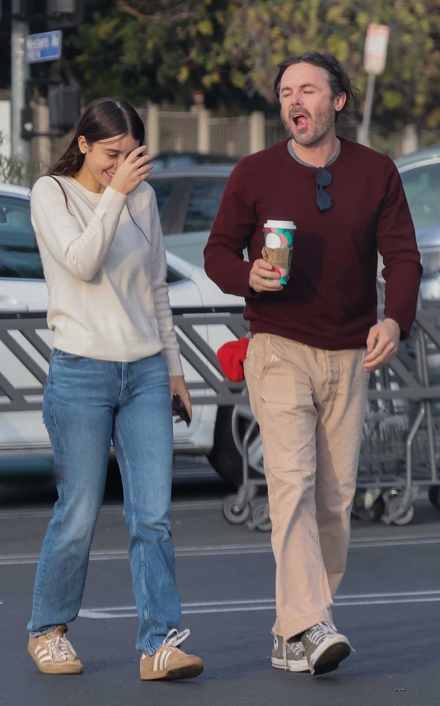 Caylee Cowan in a Blue Jeans Was Seen Out with Casey Affleck in Los Feliz 12/28/2024