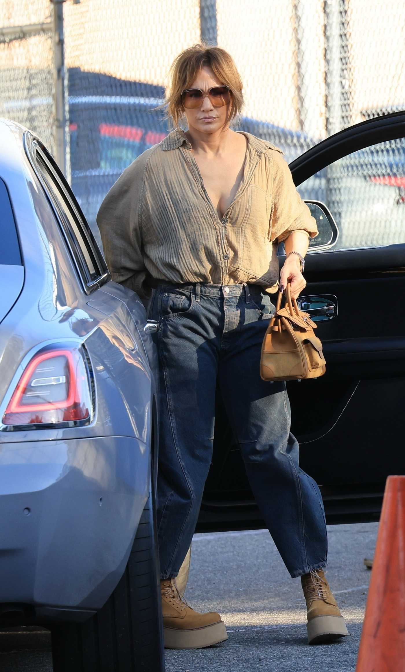 Jennifer Lopez in a Beige Shirt Was Seen while Shopping in in Los Angeles 12/02/2024