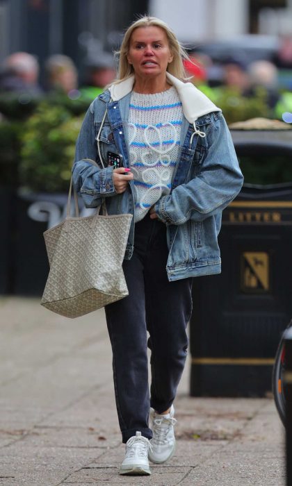 Kerry Katona in a Blue Denim Jacket