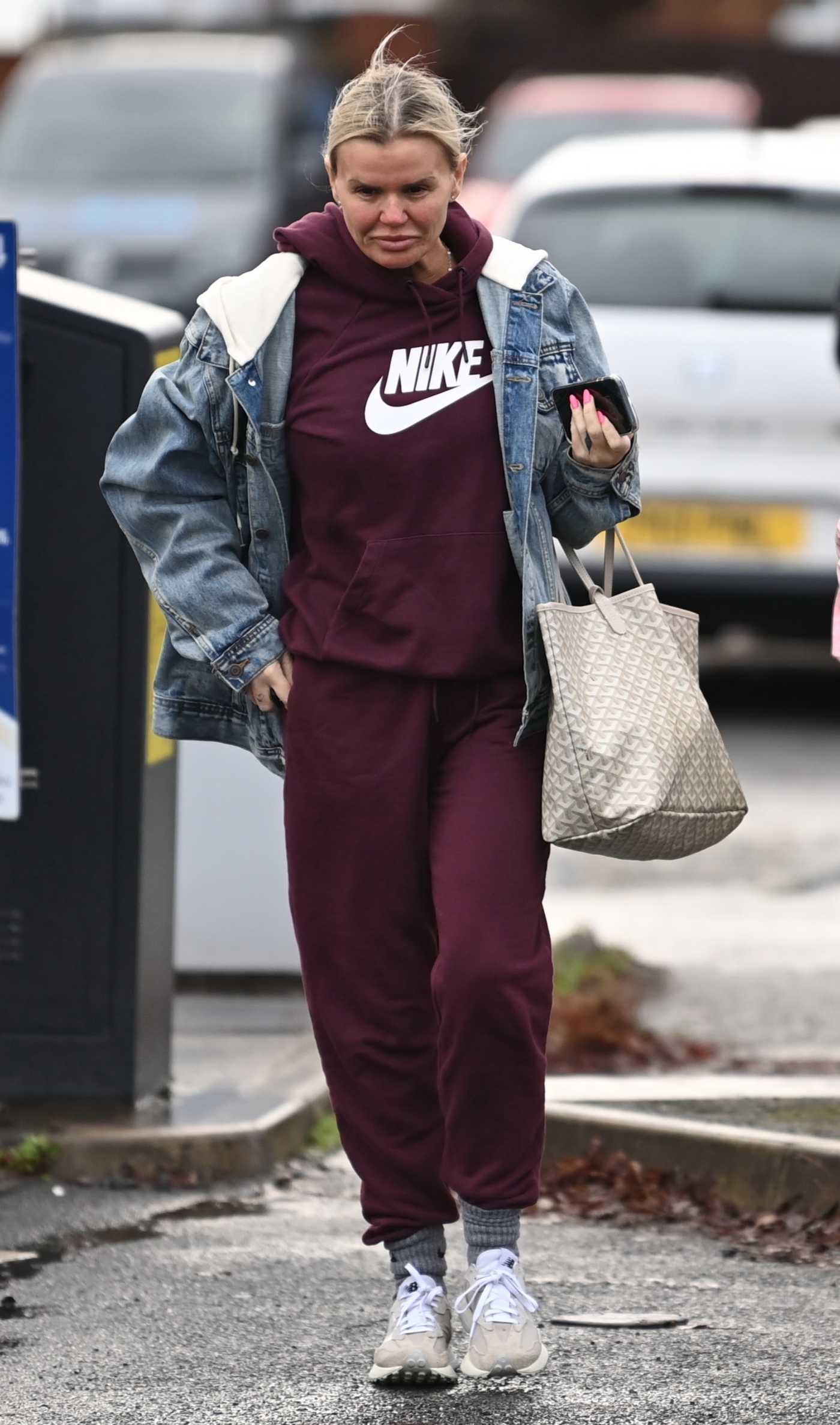 Kerry Katona in a Purple Sweatsuit Was Seen Out in Northwich 12/23/2024