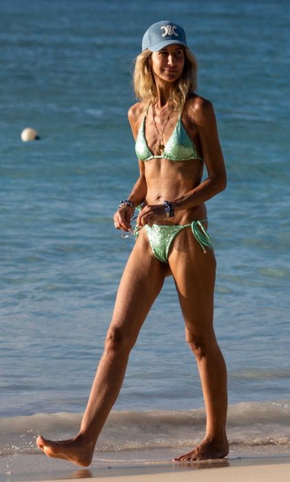 Lady Victoria Hervey in a Mint Green Bikini