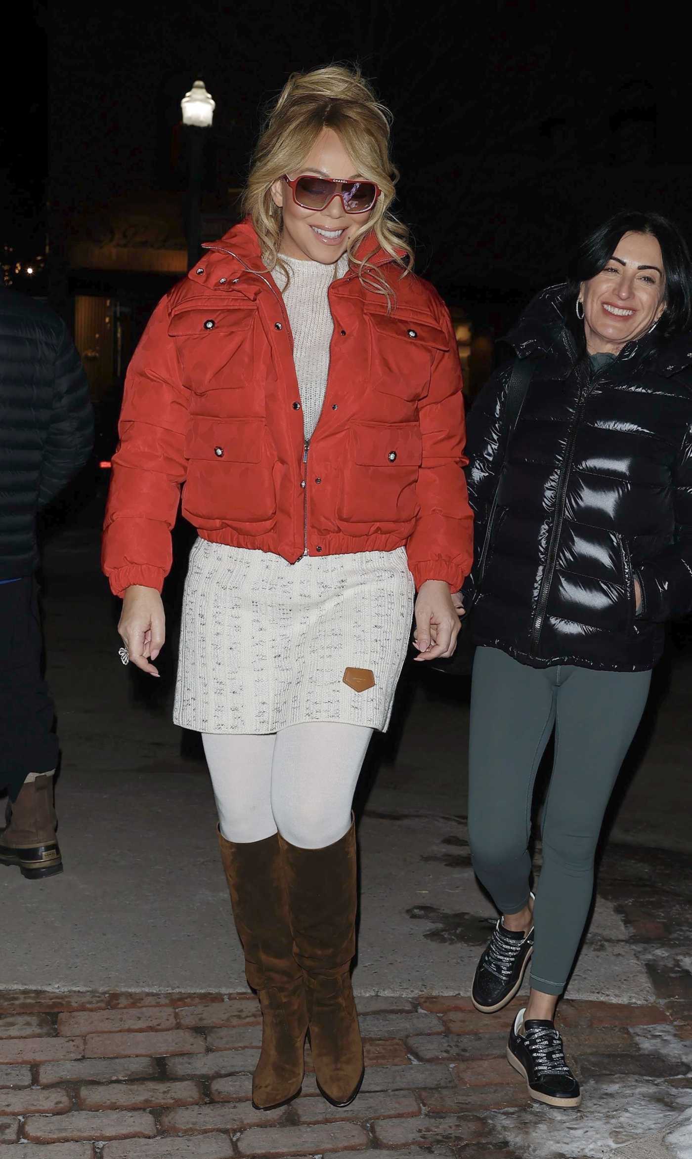 Mariah Carey in a Red Jacket Was Seen Out in Aspen 12/19/2024