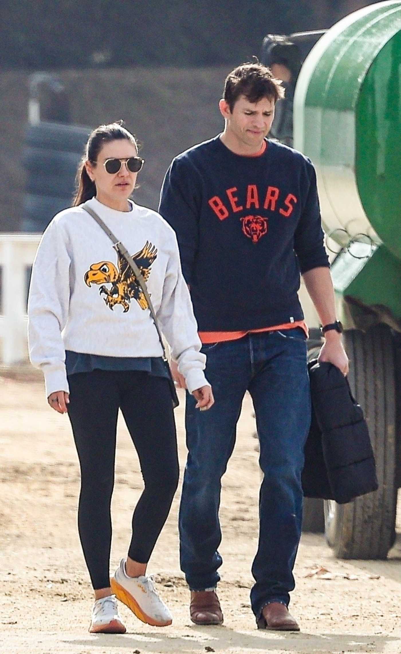 Mila Kunis in a White Sweatshirt Was Seen Out with Ashton Kutcher at Griffith Park in Los Angeles 12/22/2024