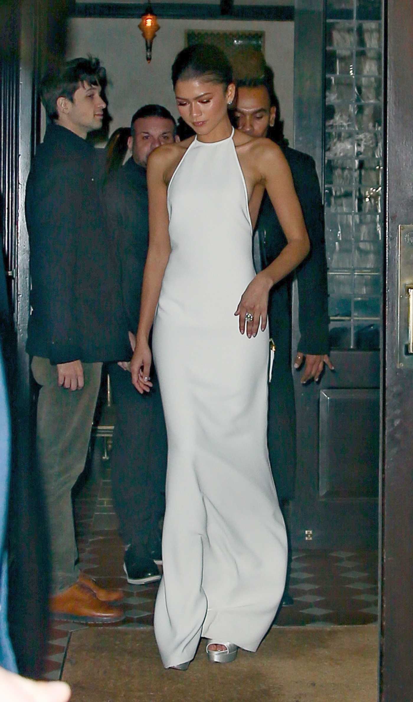 Zendaya in a Sleek White Gown Was Seen Out in New York 12/02/2024