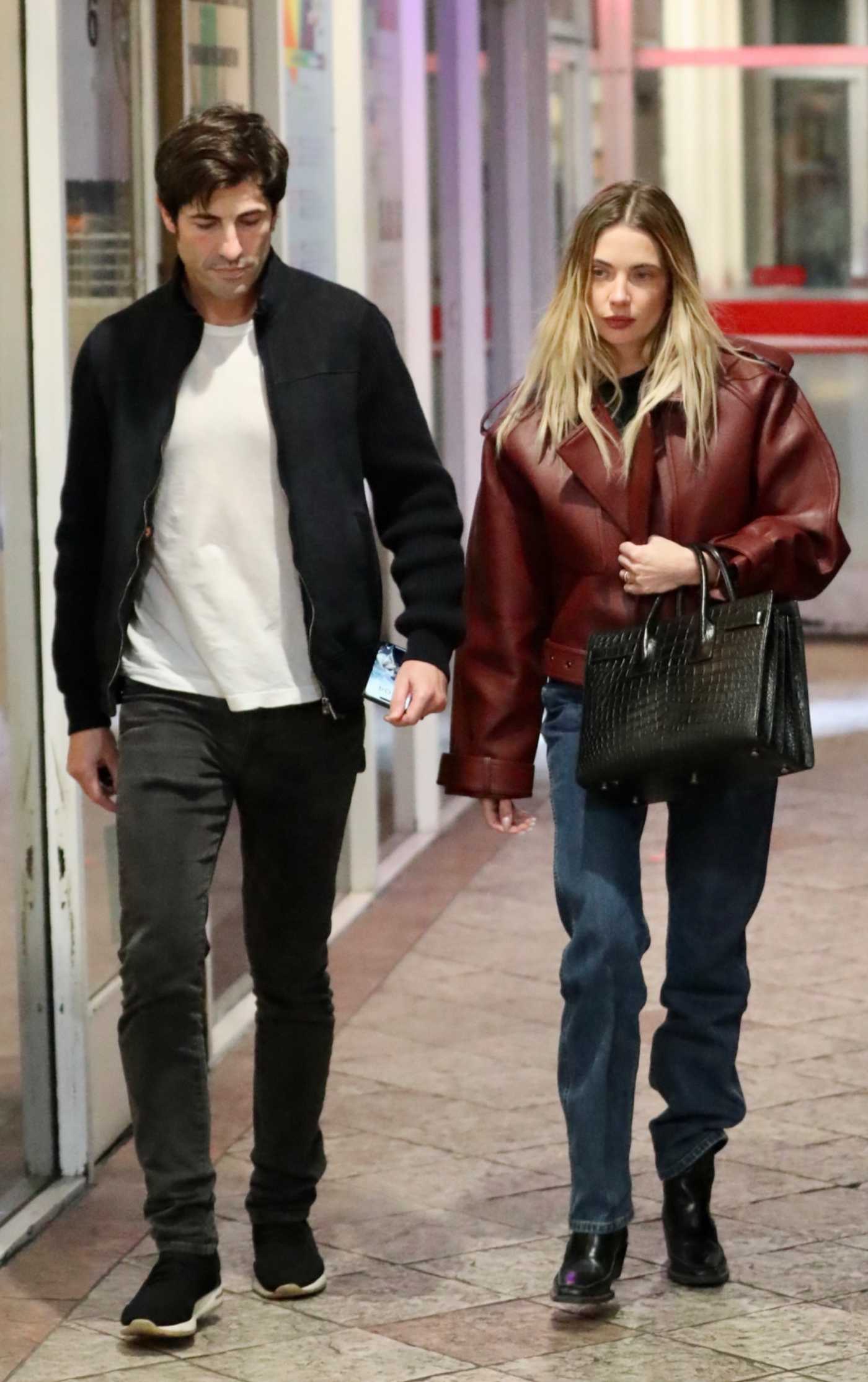 Ashley Benson in a Tan Leather Jacket Was Seen Out with Brandon Davis in West Hollywood 01/23/2025