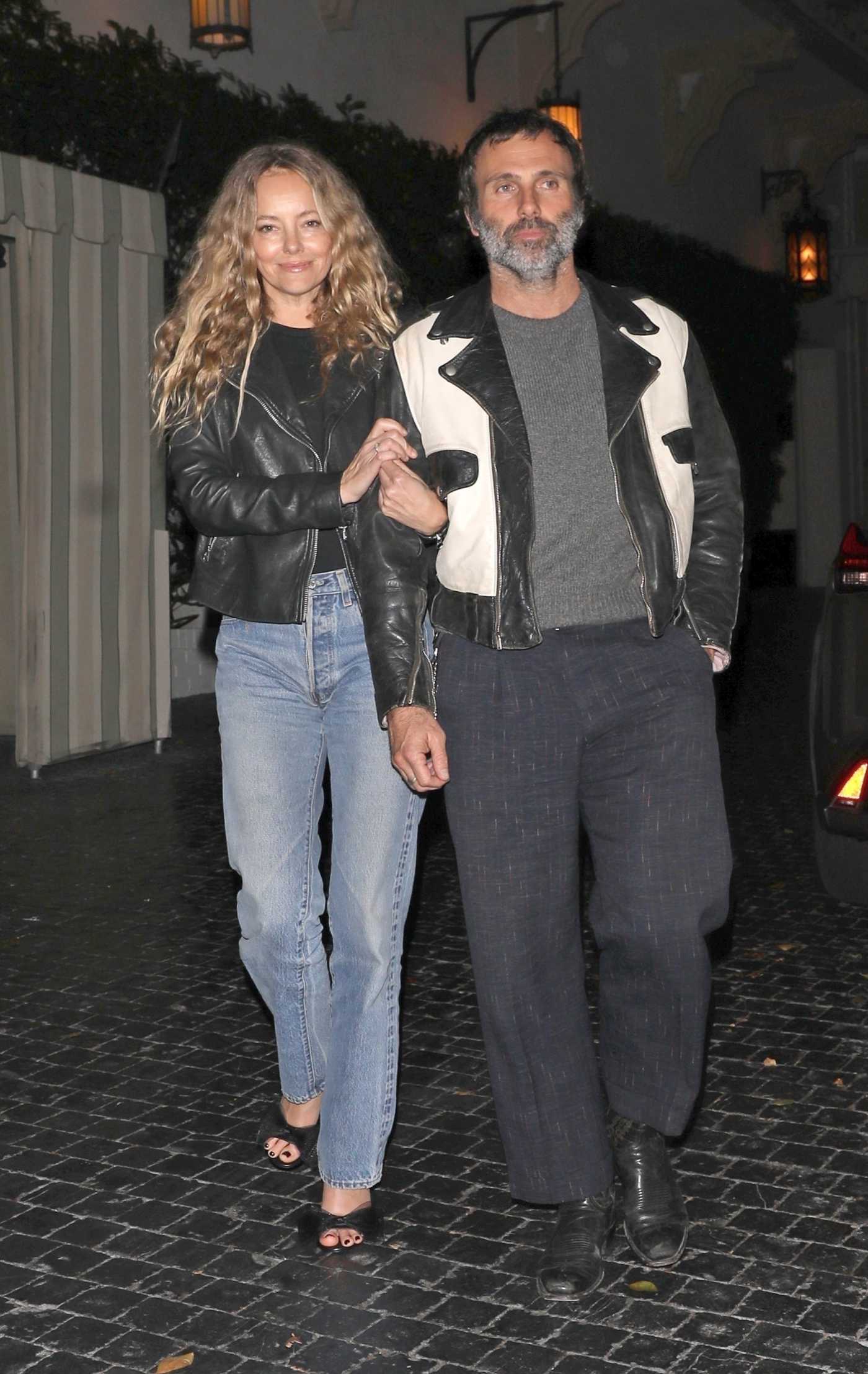 Bijou Phillips in a Black Leather Jacket Leaves the Chateau Marmont Hotel with Jamie Mazur in Los Angeles 01/02/2025