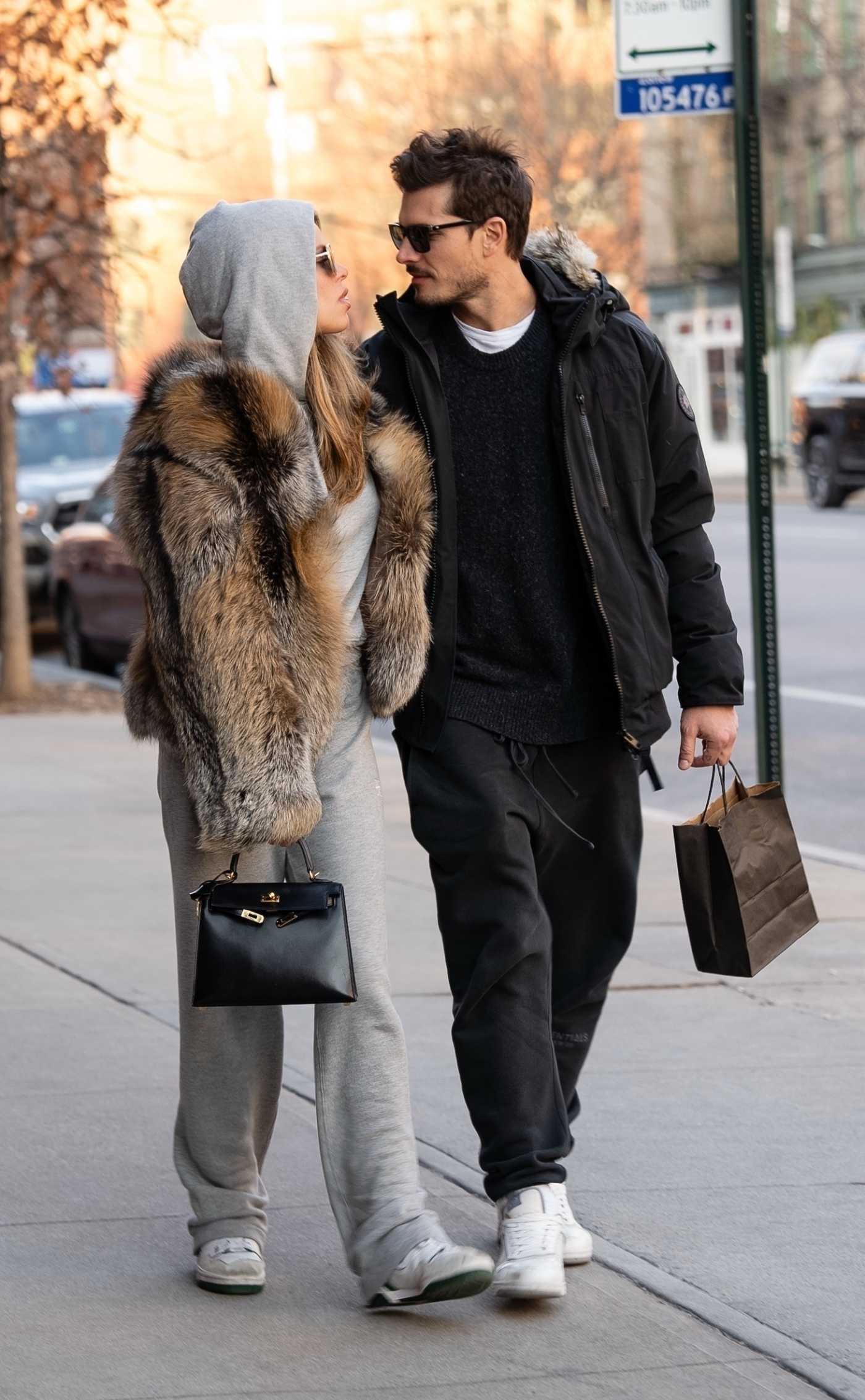 Brooks Nader in a Grey Sweatsuit Was Seen Out with Gleb Savchenko in West Village in New York City 01/13/2025