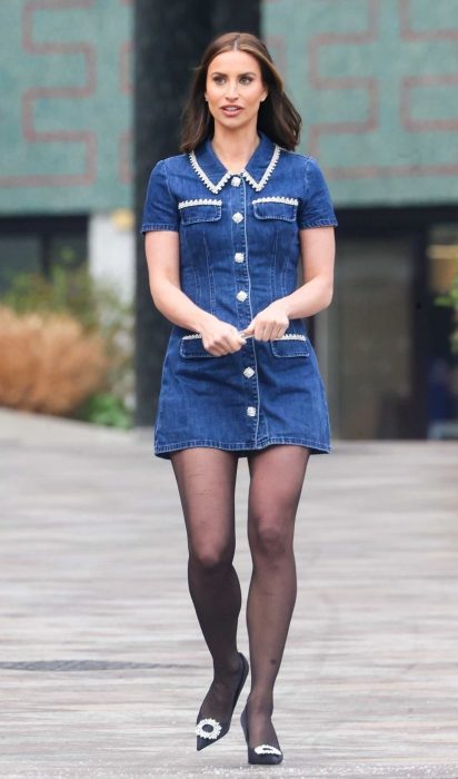 Ferne McCann in a Denim Mini Dress