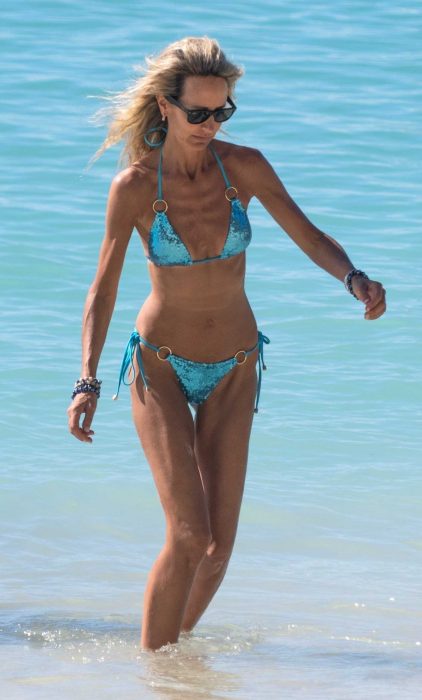 Lady Victoria Hervey in a Sequin Style Blue Bikini