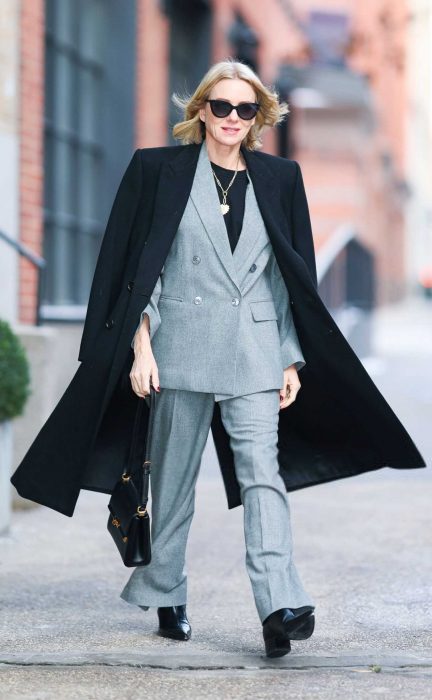 Naomi Watts in a Grey Pantsuit