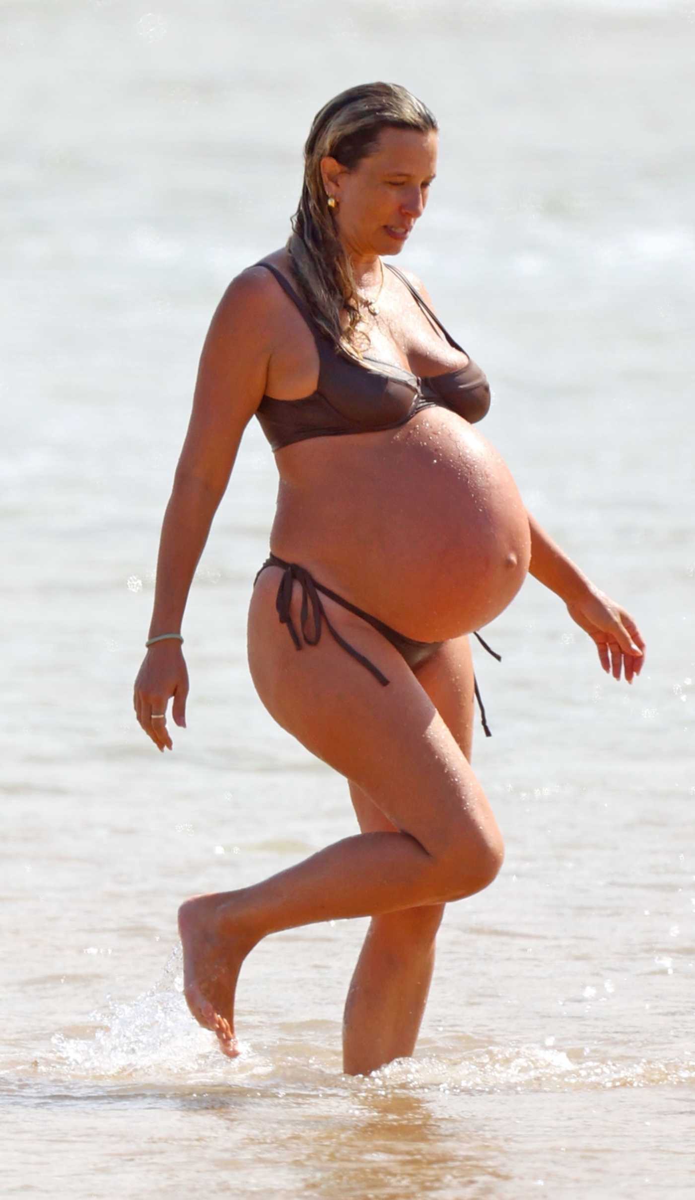 Renee Bargh in a Brown Bikini at Avalon Beach in Sydney 01/02/2025