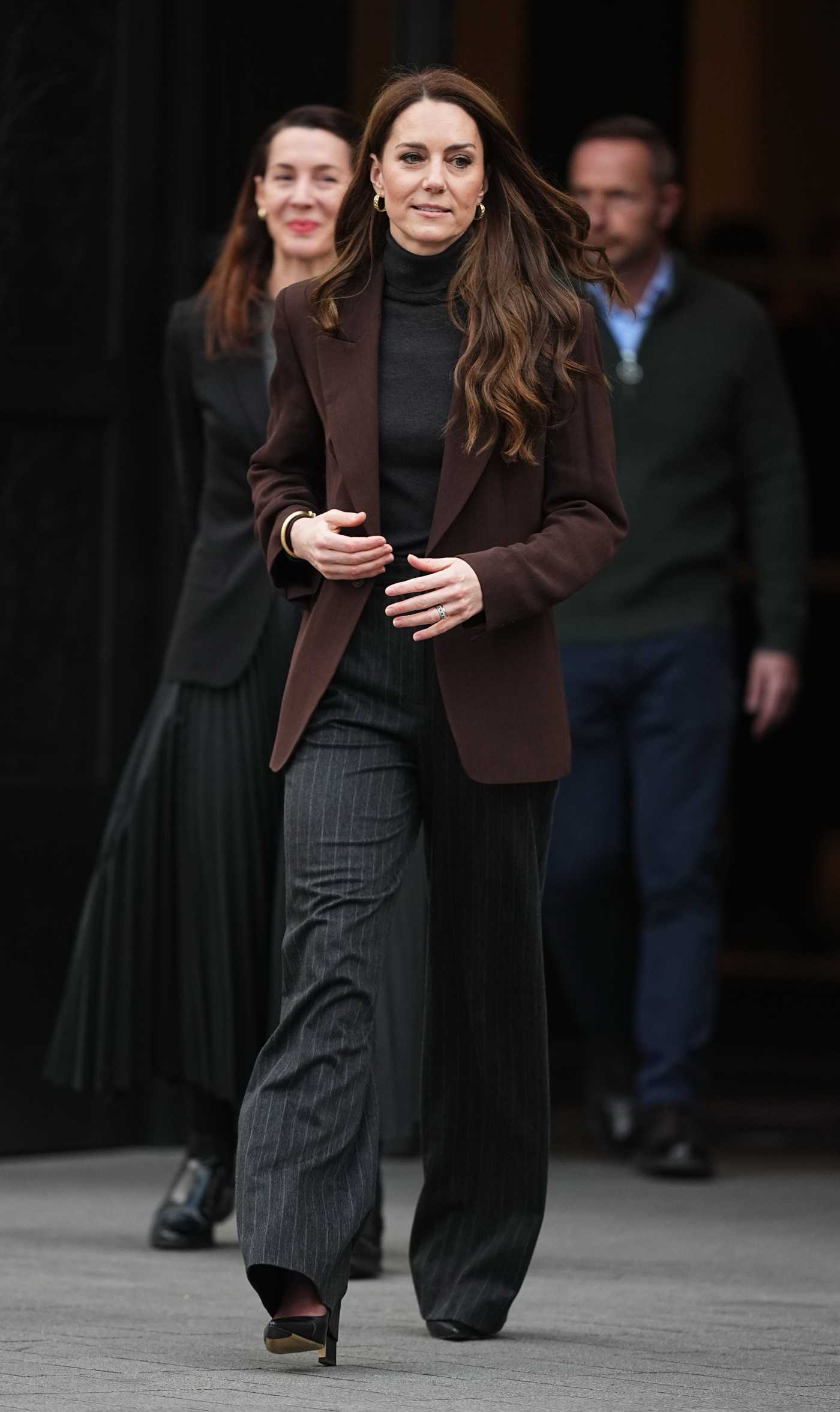 Kate Middleton in a Brown Blazer Visits the National Portrait Gallery in London 02/04/2025