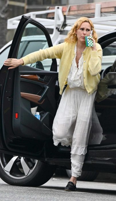 Rumer Willis in a Yellow Cardigan
