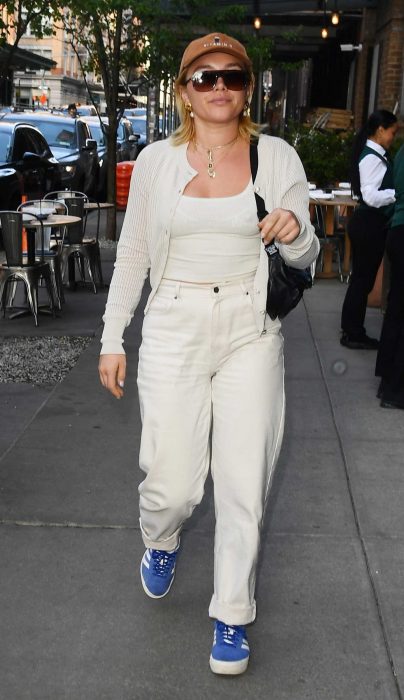 Florence Pugh in a White Ensemble