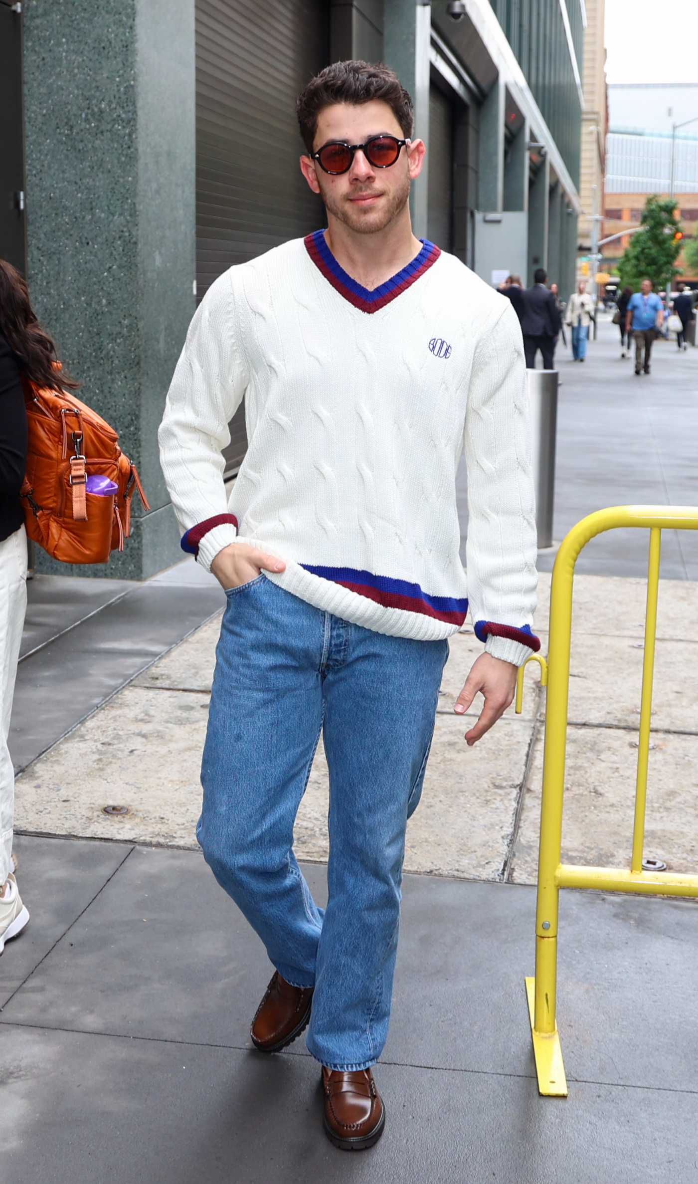 Nick Jonas in a White Jumper Was Seen Out in New York City 05/08/2025