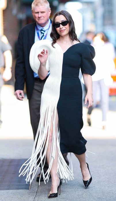 Cristin Milioti in a Black and White Dress