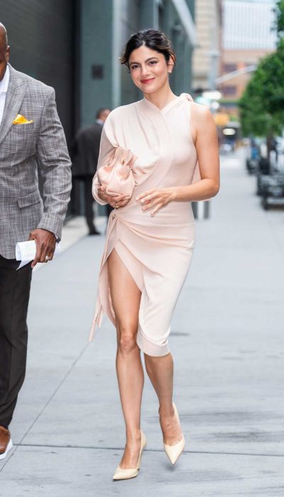 Monica Barbaro in a Pink Dress