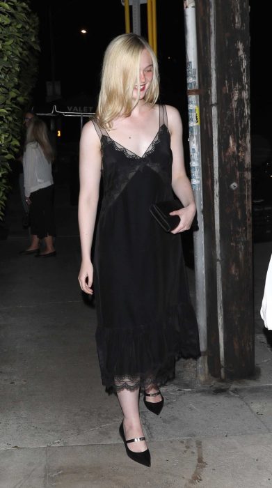 Elle Fanning in a Black Dress