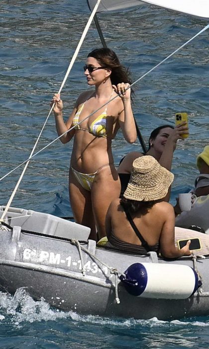 Hailey Baldwin in a Yellow Bikini