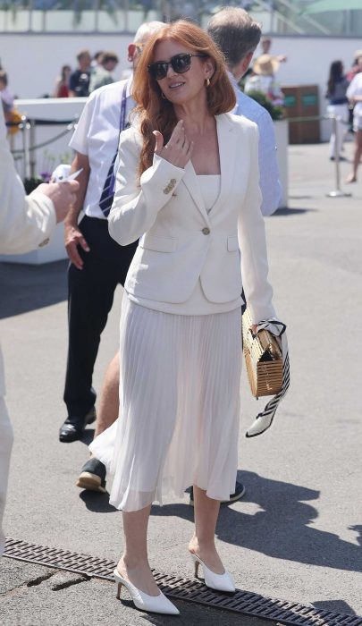 Isla Fisher in a White Ensemble